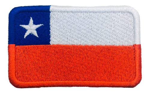 Banderas Chilena Tricolor Velcro P. Redonda