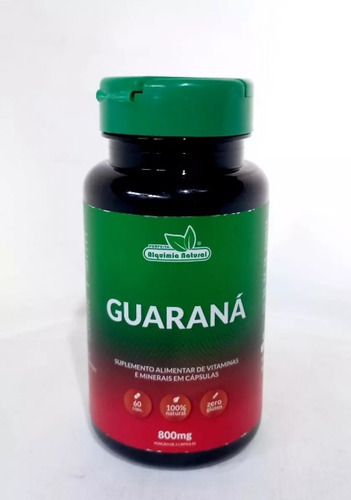 Guaraná 800 Mg Vigorizante 60 Cáps Alquimia Natural Sabor Neutro