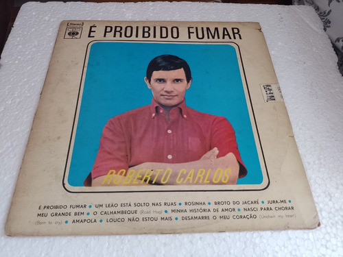 Lp - Roberto Carlos É Proibido Fumar 1974 / Rock . (b2) (Usado)
