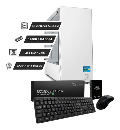 Servidor Xeon E5 2696 V3 18 Núcleos 128gb Ram 2tb Ssd Nvme