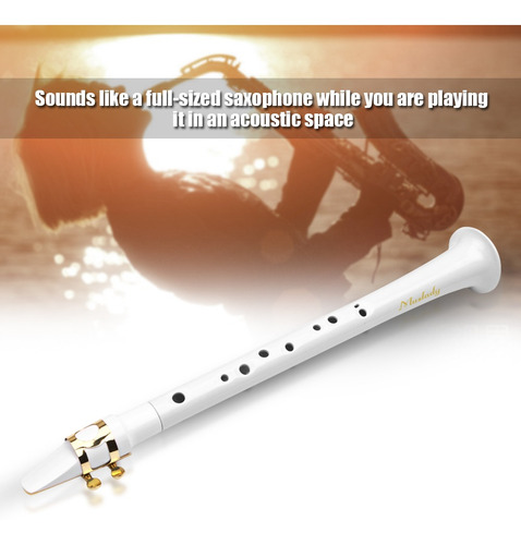 Muslady White Pocket Sax Mini Saxofón Portátil Pequeño
