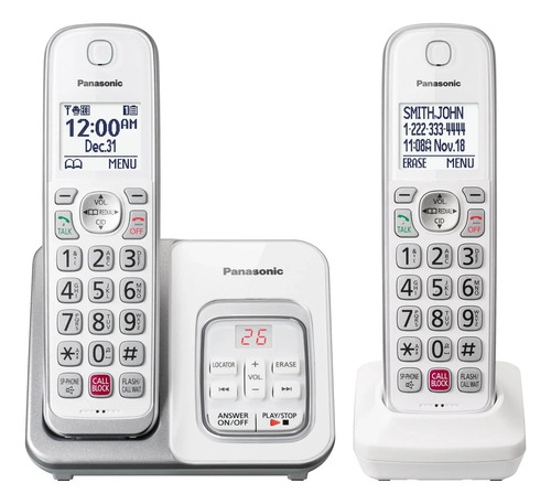 Teléfono Inalambrico Panasonic Kx-tgd832w 2 Ext. Blanco