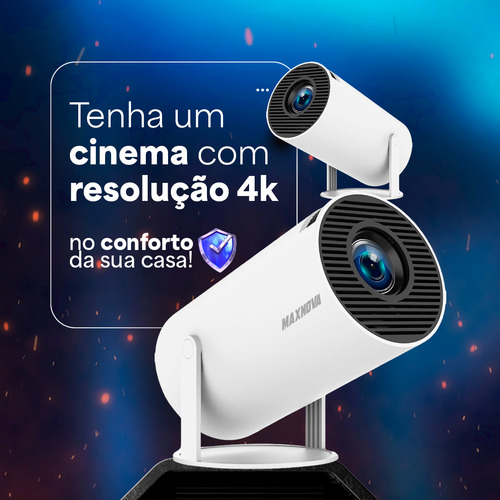Projetor Android Portatil 4k Wifi Android Cinema Smart 127/220V
