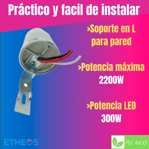 Imagen 3 de 10 de Fotocontrol Exterior 10 A 2200w Sensor De Luz Fotocelula Led