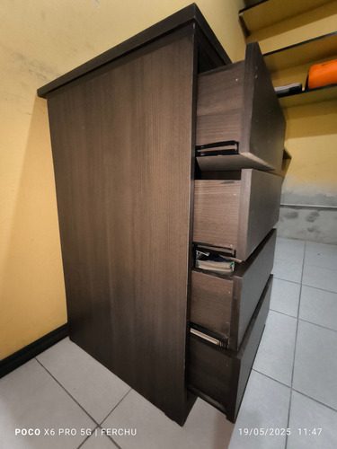 Escritorio + Cajonera + Biblioteca Melamina Wengue Sin Envio Wengue Roble (Usado)