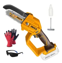 Comprar Motosierra Inalámbrica Ingco Cortadora Madera 20v + Guantes 