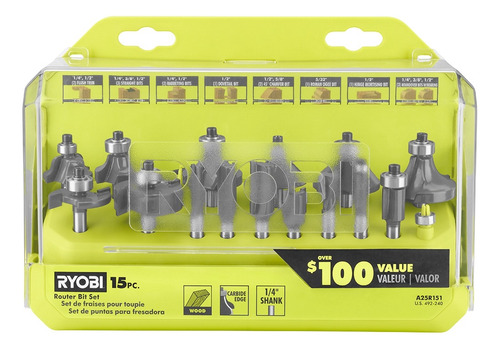 Set De Puntas Para Router 1/4 , 15 Piezas