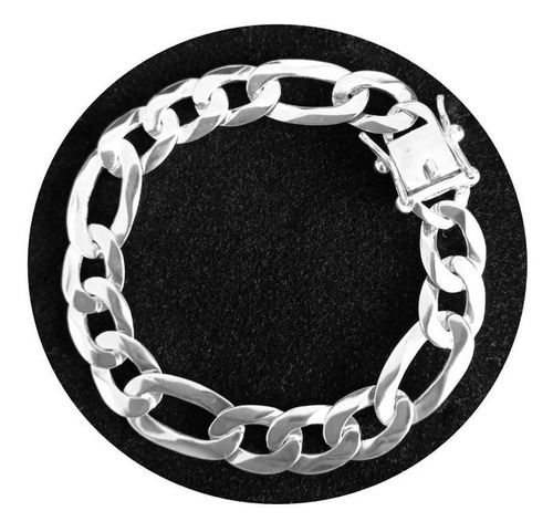 Conjunto Cordão Corrente Pulseira 3x1 Grossa Prata 925 19mm