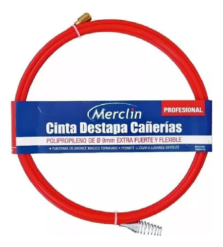 Cinta Sanitario Destapa Caños 20 Mts Merclin Ft