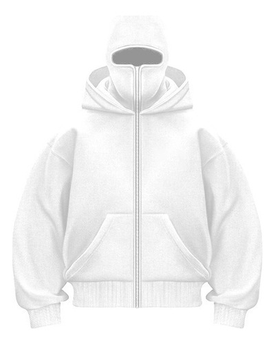 Sudadera Doble Capucha Unisex Felpa Abrigo Largo Ancho Otoño
