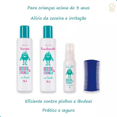 Cabelos Limpos E Saúdaveis Kit Mata Piolho Abelha Rainha