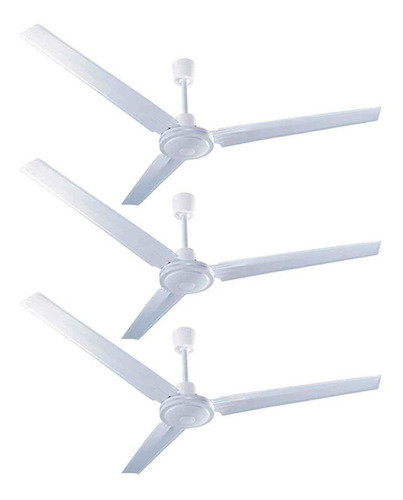 Ventilador ventilador de techo Benelux EV1155 blanco con 3 aspas de  acero, 56" de diámetro 60 Hz 127 V