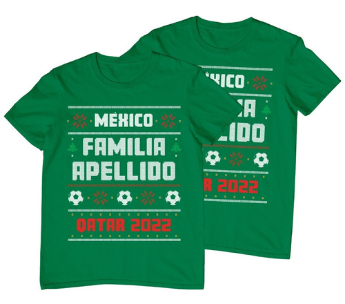 Dúo Playeras Personalizadas - Familia - México - Qatar 2022