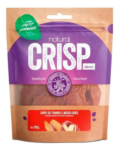 Petisco Cães Natural Crisp Chips Frango E Batata Doce - 100g