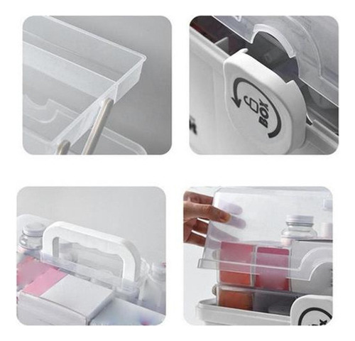 Botiquín De De Caja De Contenedores De Blanco De 3 Niveles