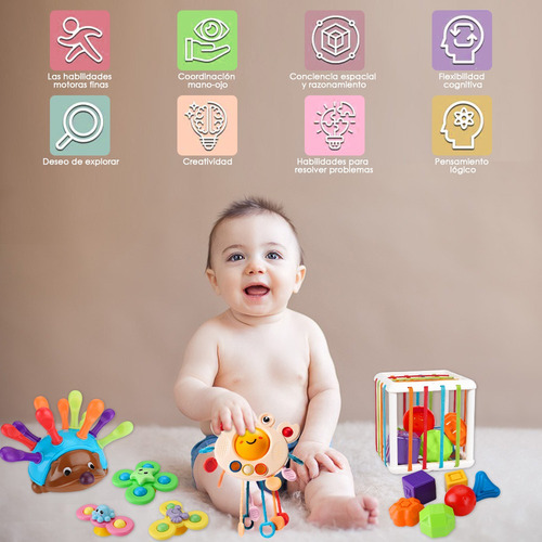 Brinquedo Educacional Montessori Para Bebês Com 12 Peças