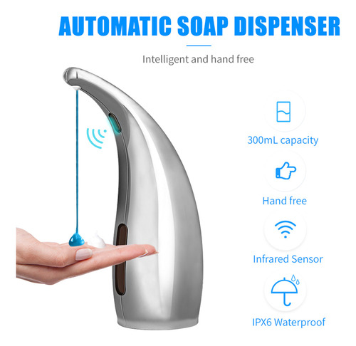 Dispensador Jabón Automático 300 Ml Con Sensor Ir