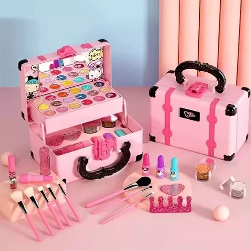 Mala Kit Maquiagem Infantil Barbie Batom Sombra Esmalte