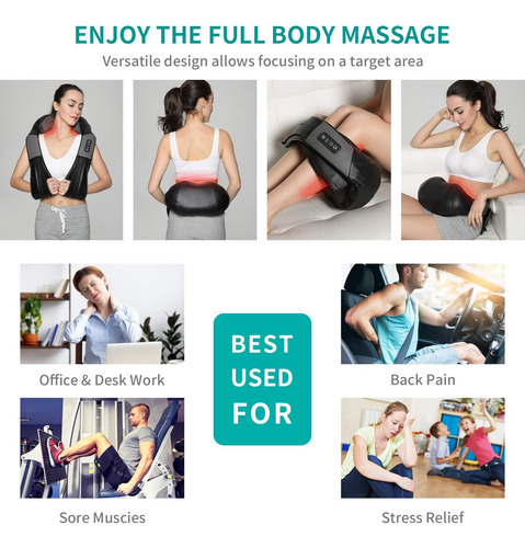 Masajeador Shiatsu De Cuello Y Espalda Nekteck Con Calor ...