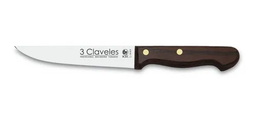 Cuchillo Tres Claveles Inox Mango Madera 11cms Cocina 1033