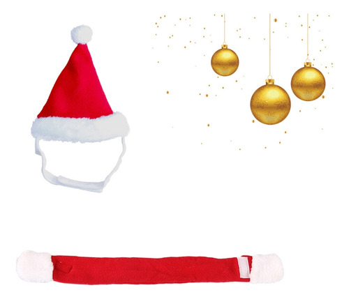 ¡el Conjunto De Gorro Y Bufanda De Papá Noel Para Mascotas V