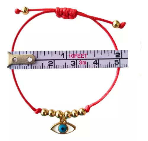 Pulsera Niña nylon rojo 7 nudos NIño oro 1-90278-1-9