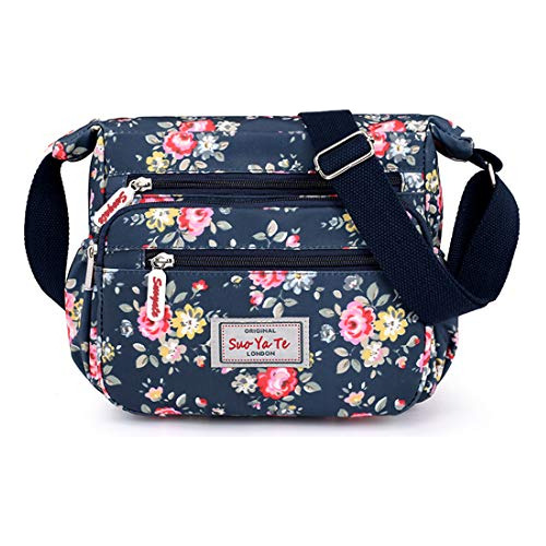 Casual Nylon Floral Bolsa Para Mujer Crossbody Bag Messenger