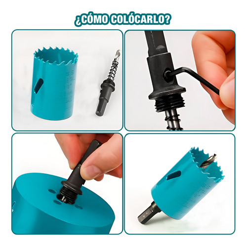 Juego 7pzas Brocas Circulares Madera Sierra Total Tacsh107