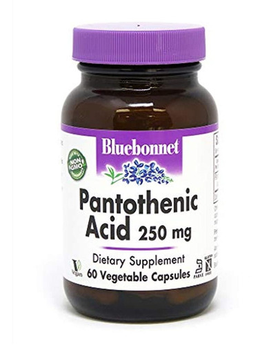Bluebonnet Ácido Pantoténico 250 Mg Cápsulas Vegetales, 60 U