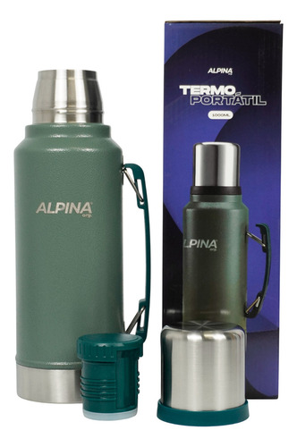 Termo Acero Inoxidable Alpina Classic 1 Litro Verde