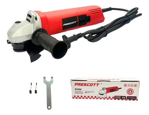 Amoladora Angular 650w 4 1/2 Prescott Roja Color Rojo Frecuencia 50Hz/60Hz
