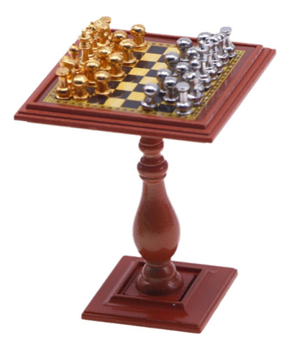 Juego De Ajedrez En Miniatura Para Casa De Muñecas, Mesa De