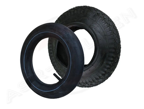 Neumático Con Camara 350x8, Para Rueda De Carretilla