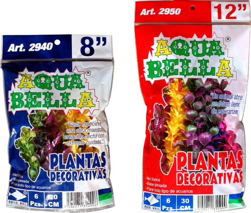 Plantas Artificiales Pecera 20cm 2940 1pzs + 30cm 2950 1 Pz