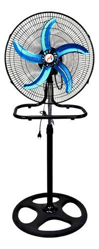 Ventilador 3 En 1 Pedestal Pared Piso 5 Aspas 45 Cm 60 Negro Metálico Aluminio 5