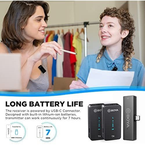Micrófono Lavalier Inalámbrico De Doble Canal Boya Para Usb