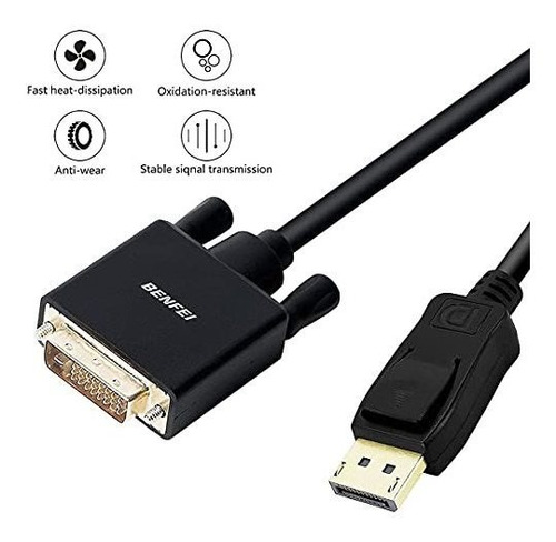 Displayport A Dvi 6 Pies Cable 2 Paquete Puerto Dp Pant...