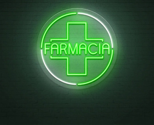 Letrero Led Neon Farmacia Tienda 40*40cm Luminoso