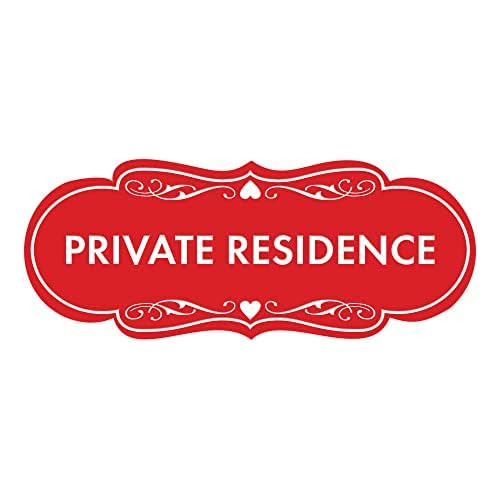 Señal De Residencia Privada De Diseño (rojo) Pequeña
