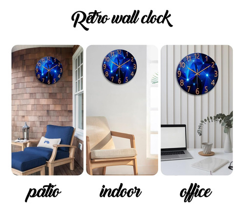 Reloj De Pared Azul Constante Para La Decoración De La Sala