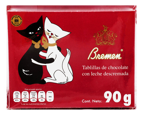 2 Pack Chocolate Con Leche Bremen Lenguas De Gato 90