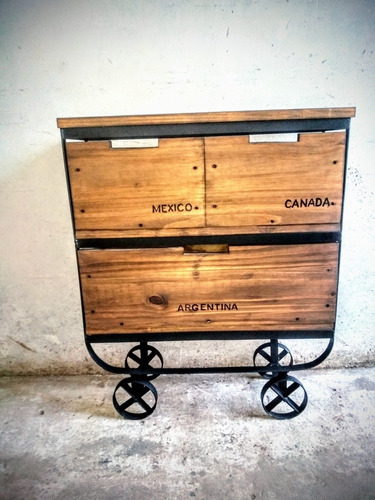 Mesa Para Tv , Arrime , Con Ruedascajonera Estilo Industrial