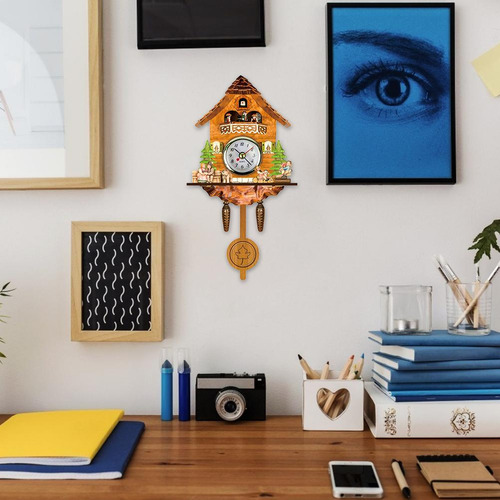 Reloj De Pared Cuckoo De Madera Antiguo Con Forma De Pajarit