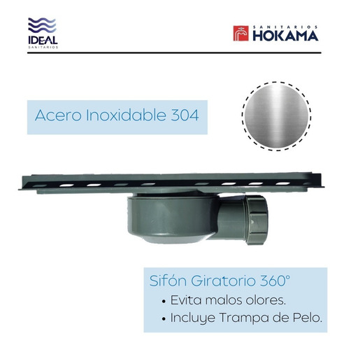 Imagen 4 de 10 de Rejilla Ducha Baño Lineal Desague 30cm Cromada Acero Box