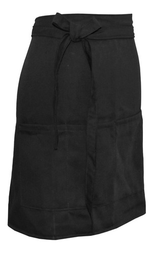 Delantal Corto Negro Unisex Mozo