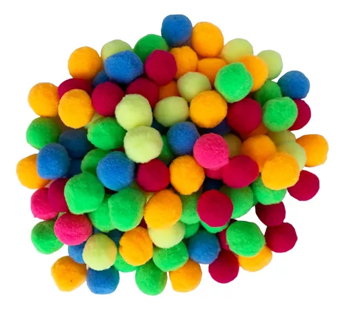 Pompones de Colores Escarchados 25mm Paquete x 21 uds