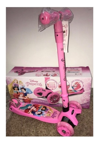Patineta Scooter Para Niñas Con 4 Ruedas De Luces, Disney