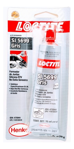 Caja 12un Silicona Loctite Grey 5699 / Silicona Gris 70ml