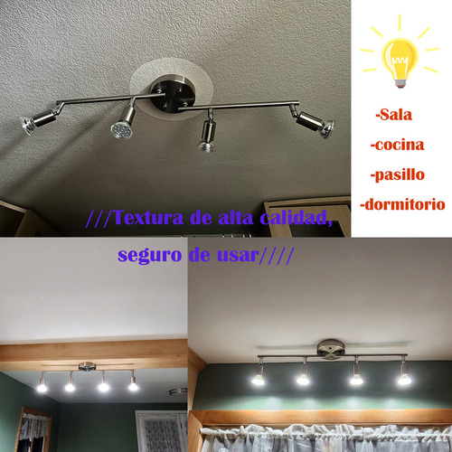Dehobo Gu10 Cromo Lámpara De Riel Para Decorativas Moderna Iluminación 4 Luces Iluminación De Riel Color Plateado Flexible Lamparas Decorativas Colgantes Lamparas Decorativas Techo Lamparas De Riel