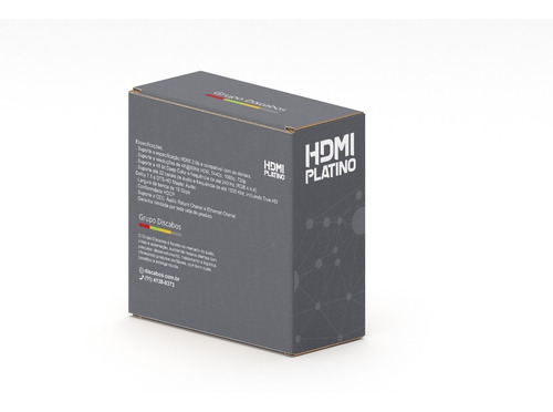 Cabo Hdmi High Speed 4k Platino Hdr (5 Metros)